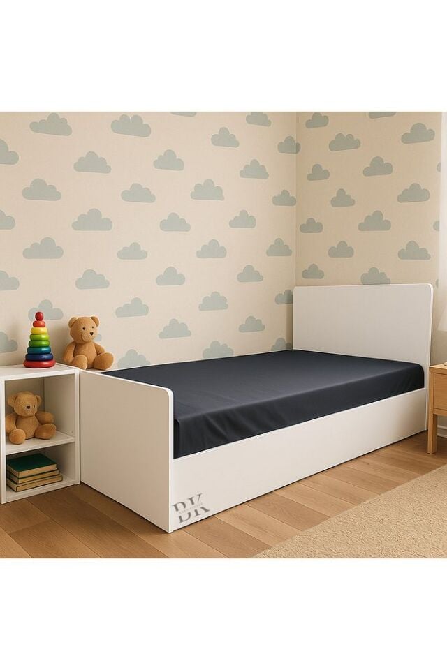 Beyaz Minimalist Tek Kişilik Karyola