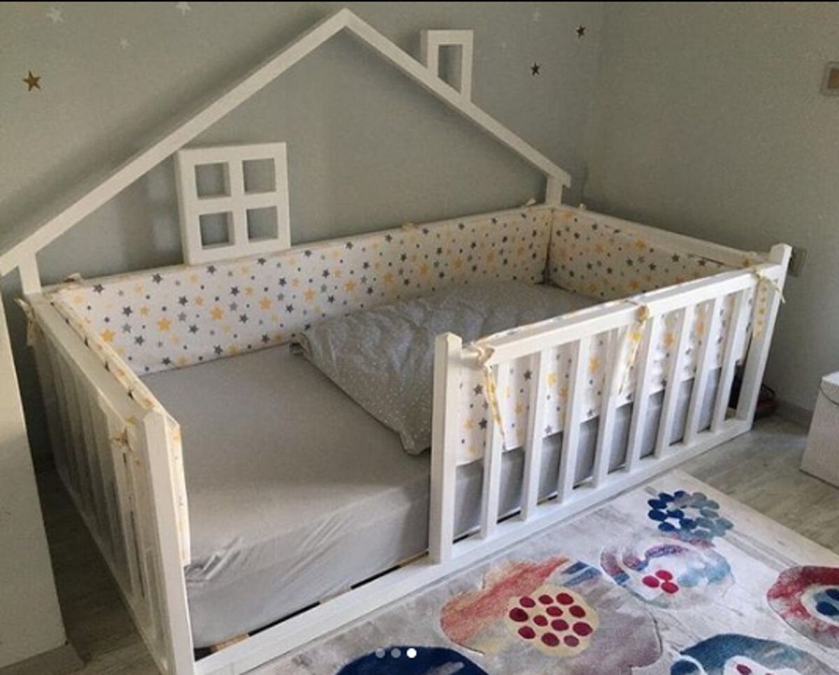 Baby Kinder Star Happy Montessori Bebek ve Çocuk Karyolası BEYAZ - 120 x 200