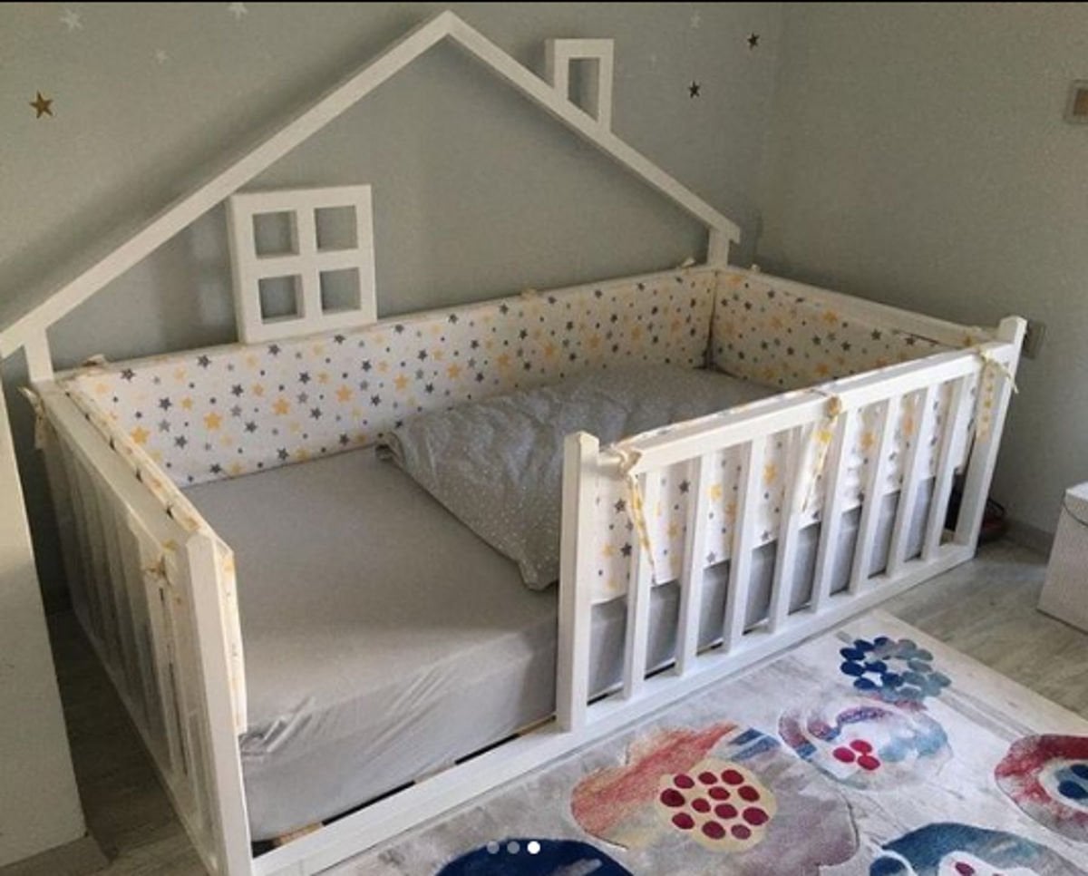 Baby Kinder Star Happy Montessori Bebek ve Çocuk Karyolası BEYAZ - 90 x 190