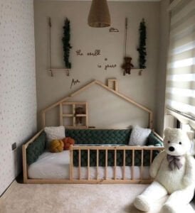 Baby Kinder Fancy Doğal Montessori Bebek ve Çocuk Karyolası