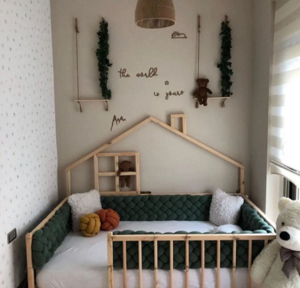 Baby Kinder Fancy Doğal Montessori Bebek ve Çocuk Karyolası Doğal Çam - 120 x 200