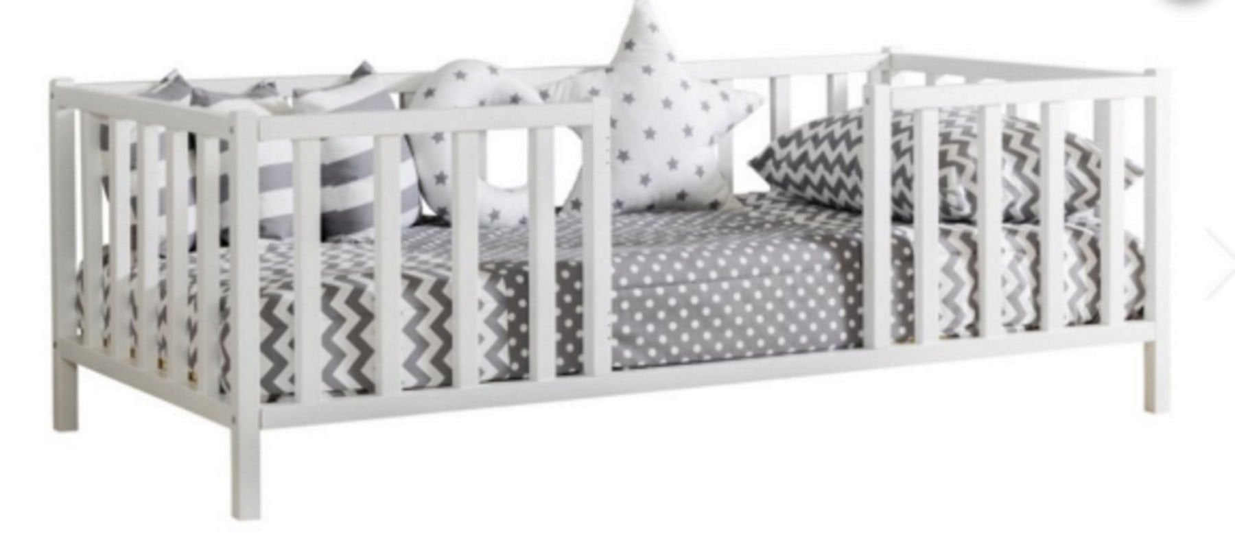 BABY KİNDER ÇATISIZ BEYAZ MONTESSORİ BEBEK & ÇOCUK KARYOLASI BEYAZ - 70 x 130