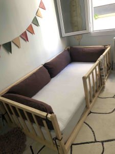 Baby Kinder Elegant Doğal Montessori Bebek ve Çocuk Karyolası Doğal Çam - 70 x 130