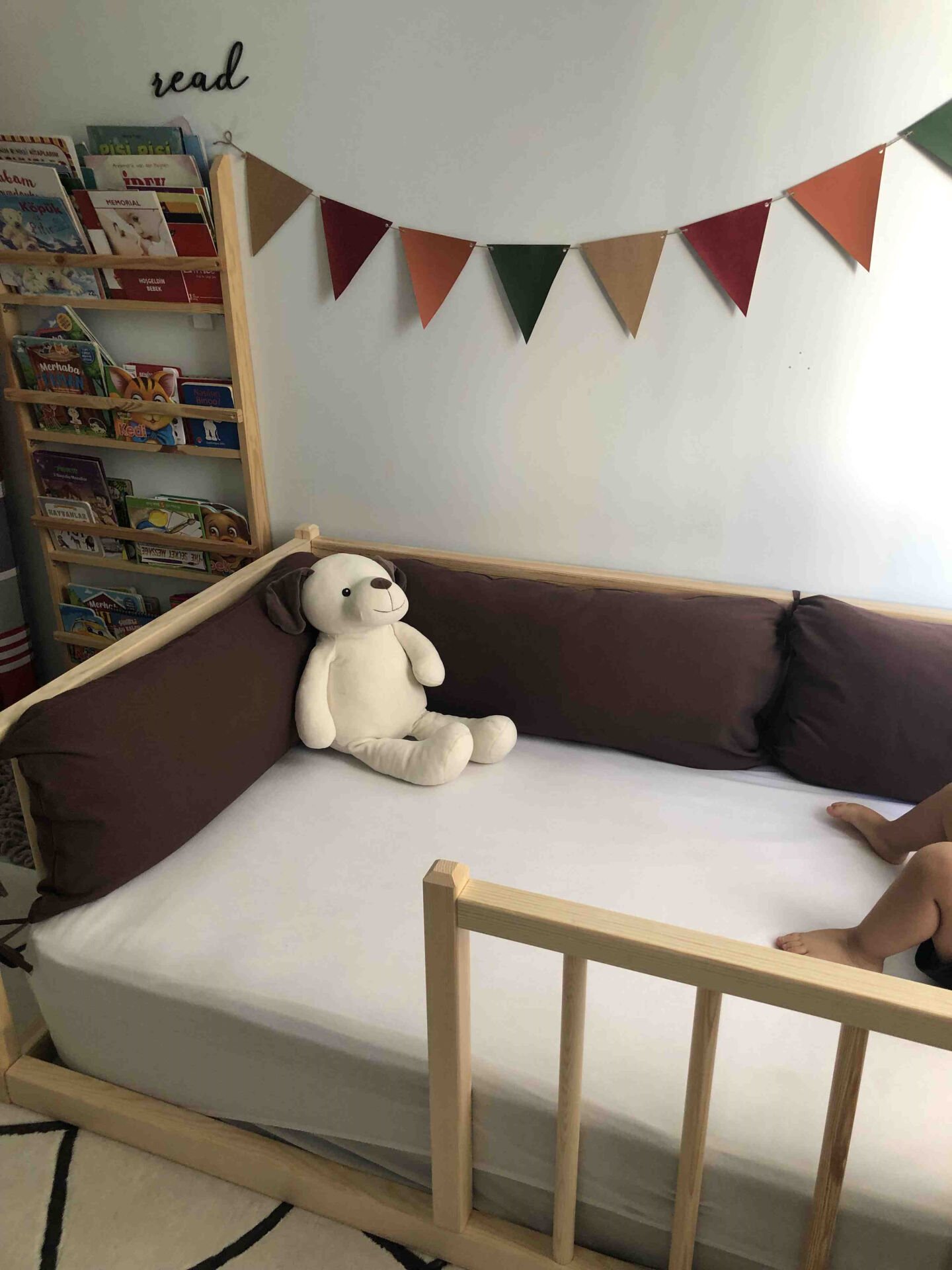 Baby Kinder Elegant Doğal Montessori Bebek ve Çocuk Karyolası Doğal Çam - 80 x 180