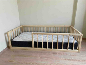 Baby Kinder Elegant Doğal Montessori Bebek ve Çocuk Karyolası Doğal Çam - 100 x 200