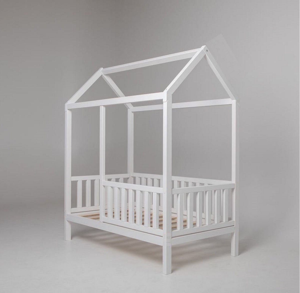 Baby Kinder Wh. Lovely Ahşap Montessori Bebek ve Çocuk Oyun Evi ve Karyolası BEYAZ - 70 x 130