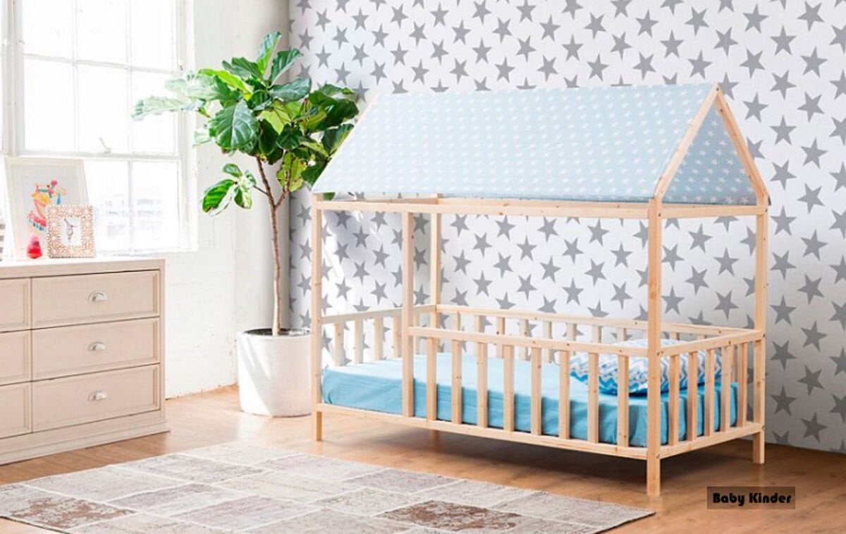 Baby Kinder Roofed Montessori Bebek & Çocuk Karyolası