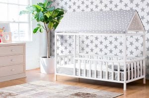 Baby Kinder Roofed Wh. Montessori Bebek & Çocuk Karyolası