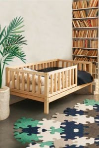 Baby Kinder RF. Lovely Montessori Doğal Bebek ve Çocuk Karyolası Doğal Çam - 80 x 180