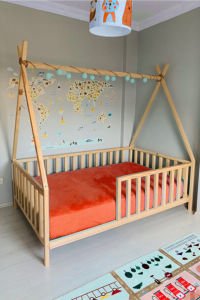 BABY KİNDER KIZILDERELİ DOĞAL MONTESSORİ BEBEK & ÇOCUK KARYOLASI Doğal Çam - 80 x 180