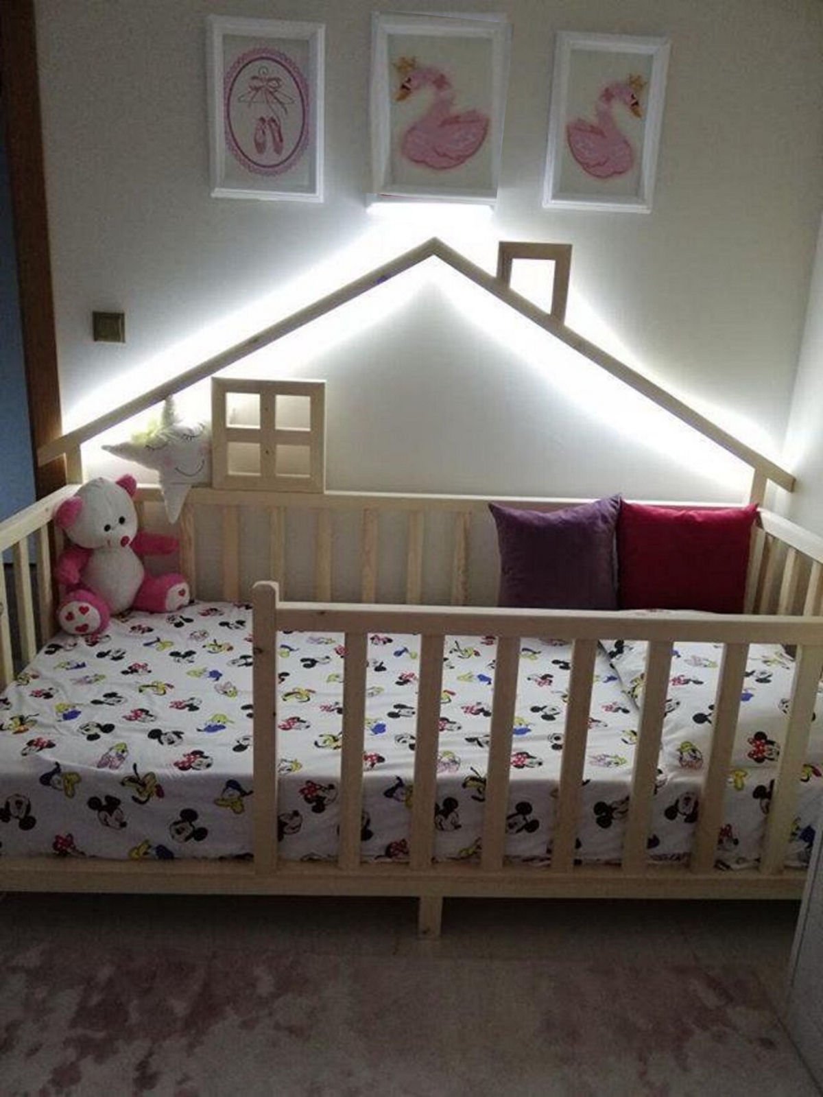 Baby Kinder Happy Doğal Çam Montessori Bebek ve Çocuk Karyolası Doğal Çam - 90 x 190
