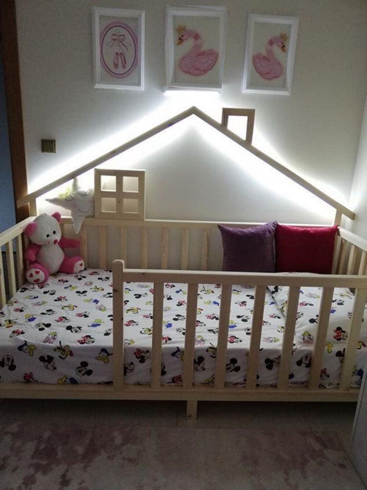 Baby Kinder Happy Doğal Çam Montessori Bebek ve Çocuk Karyolası Doğal Çam - 80 x 180