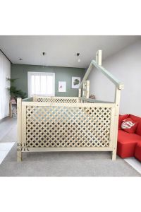 Delux Doğal Ahşap Montessori Bebek ve Çocuk Karyolası