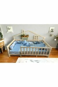 Panorama Doğal Ahşap Montessori Bebek ve Çocuk Karyolası