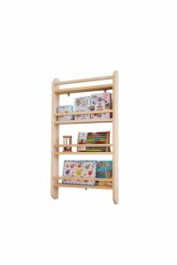 Doğal Ahşap Montessori Çocuk Kitaplığı