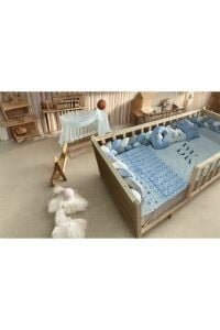 Parla Doğal Ahşap Montessori Bebek ve Çocuk Karyolası